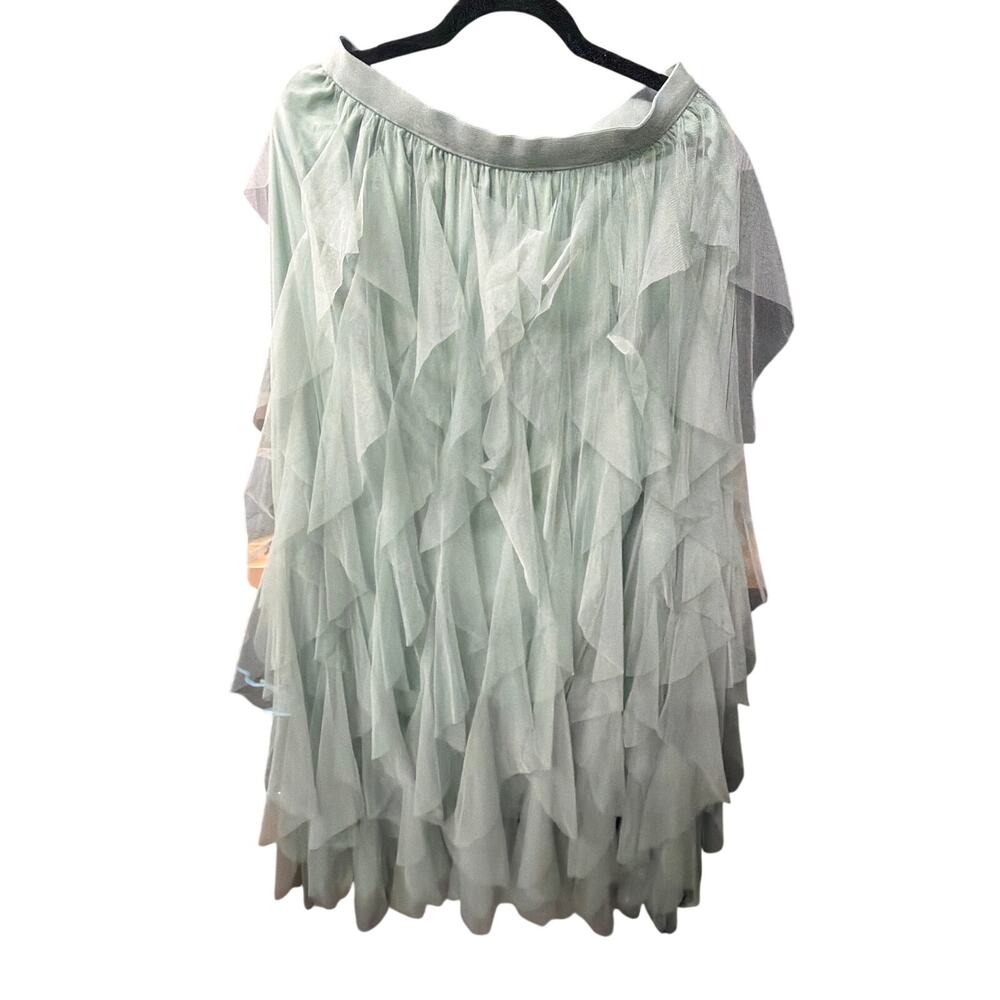 Soho Apparel Ethereal Sage Tiered Tulle Maxi Skirt XL - Picture 2 of 4